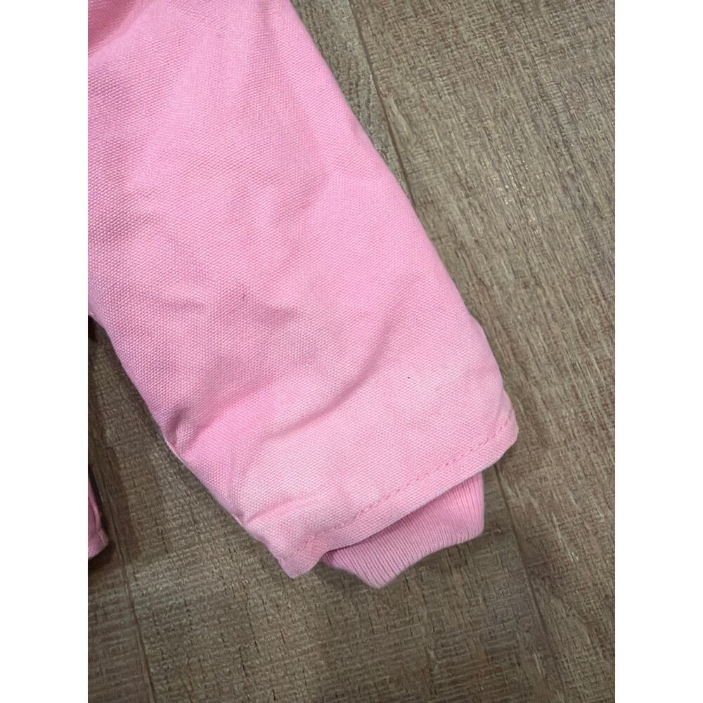 Carhartt Jacket Girls 6/XS Pink Canvas Sherpa Lined Hooded Outdoor Coat - Picture 4 of 6
